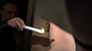 He ties her up tight and pounds her shaved pussy roughly in submission