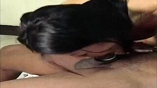 sexy mature cougar slams black cock then slides it between busty tits