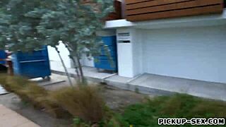 czech babe flashes hairy pussy outdoors before public fuck 😘