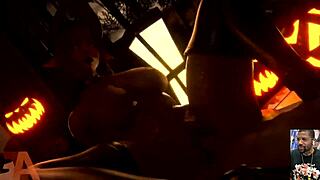 halloween succubus gemma's shaved pussy creampied cum-covered face