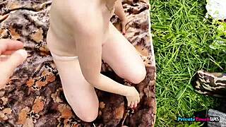 mature russian couple fucks passionately deep in wet forest