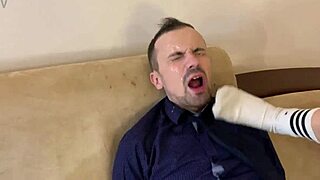 perverted slaves spit all over humiliated teacher face