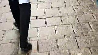 i spy on teen's perfect ass walking hidden cam