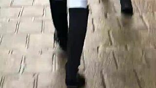 i spy on teen's perfect ass walking hidden cam
