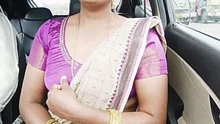 indian couple car sex with dirty talk passion