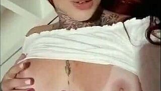 ruiva shows off her wet pussy and tight ass for the web