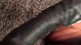 pantyhose tease turns into nylon leggings hardcore fuck
