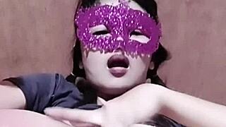 asian girl stretches wet butthole booty wide