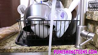 Redhead Teen's Ass Pounded Rough After BDSM Blowjob!