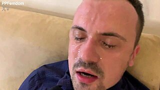 perverted slaves spit all over humiliated teacher face