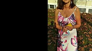 mature candi annie milks cock outdoors and swallows every drop