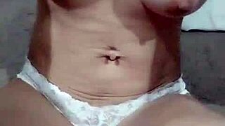 latina wife undresses solo showing natural tits and nipples