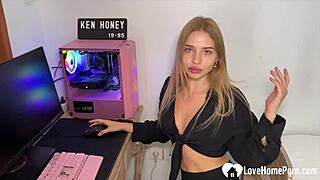 Hot Russian Blonde Devours Cock Deepthroat POV Doggystyle