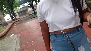 Naughty lesbians finger wet pussies in bold public park outdoor masturbation