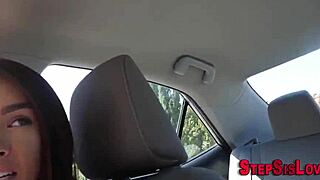 Does This Teen Handjob in Car Make Stepbro Cum Fast?