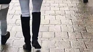 i spy on teen's perfect ass walking hidden cam