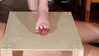 domina stomps cock bare feet intense footjob session