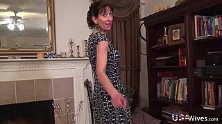 a lonely usawife strips horny in lingerie craving touch