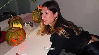 Squirt challenge Halloween night hold back till wet pussy explosion