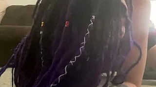 purple dreadlock latina takes rough bbc from master