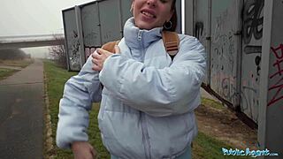 Public Pickup Flashes Tits Then Swallows Monster Cock Balls-Deep