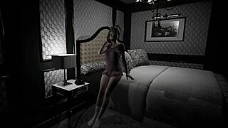 Blonde Voyeur Fingers Shaved Pussy Outdoor in Awakening Play