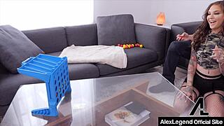 Tattooed Goddess Rocky Emerson Cums Hard from Alex's Deep Doggy Pounding