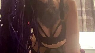 purple dreadlock latina takes rough bbc from master