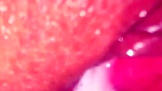 wife's shaved pussy creampie close-up today
