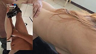 Two sluts share cock sucking at dinner table