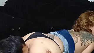 fucking in living room with stepbro while fam cooks