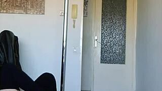 amateur stripper sways her hips grinding sensually on the bar