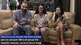 angel santana's backstage nurse checkup with tickling gaping and foot fetish fun