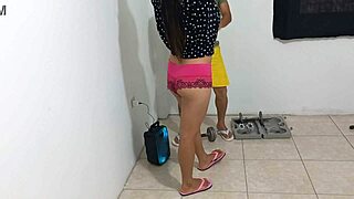 Milf spies gym couple then flirts into acrobatic doggystyle fantasy fuck