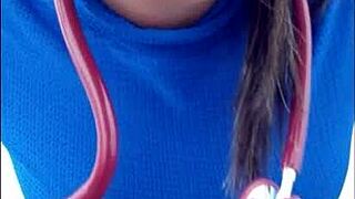 dirty latina nurse slut makes hospital office homemade casting fuck