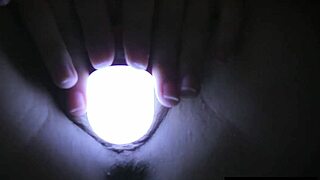 can't sleep so rubbing clit with bedside light