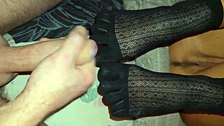 blonde stepmom fists her socked pussy to ecstasy