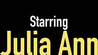 julia ann's hot busty milf masturbation in stockings at the office station