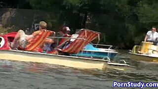 watch this czech eurobabe strip nude and ride waterbike in public fetish thrill