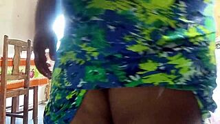 ebony housewife masturbates big ass to solo anal creampie bliss