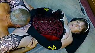 granny nun mary carmen gets milf pussy licked hard