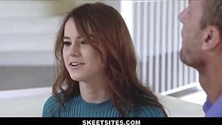 skinny teen ellie eilish seduces stepdad's big cock orgasms