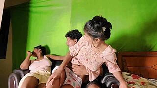 Neighbors Whore Takes Anal Ffm Threesome Ride And Creampie