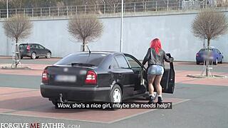 Gas Station Gloryhole Rough Fuck for Redhead Babe