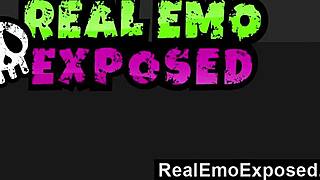 Nympho emo brunette tattoos crave big cock blowjob and facial