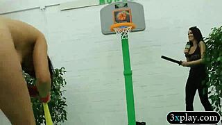 Blindfolded brunette babe rams dildo deep in cash fuck session