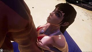 Big ass curvy MILF Shey fucks BBC stud on beach bikini squirt fest!