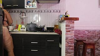 kitchen lover pounded hard ends creamy squirt blast