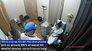 angel santana's backstage nurse checkup with tickling gaping and foot fetish fun