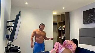stepsiblings share bed warmth ends in hot fuck thalia restrepo felipe romero